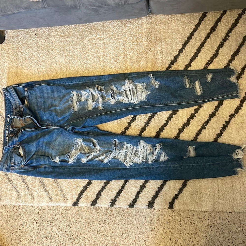 American Eagle Stretch Mom Jeans Ripped
